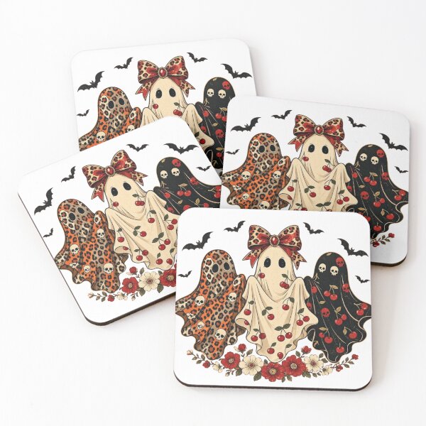 Item preview, Cherry Leopard Ghost Halloween vintage coquette designed and sold by CF_VintageDesign.