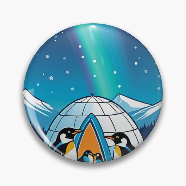 Item preview, Illustration - Emperor Penguins in a Polar Landscape, Cozy Atmosphere designed and sold by AnimeShin.