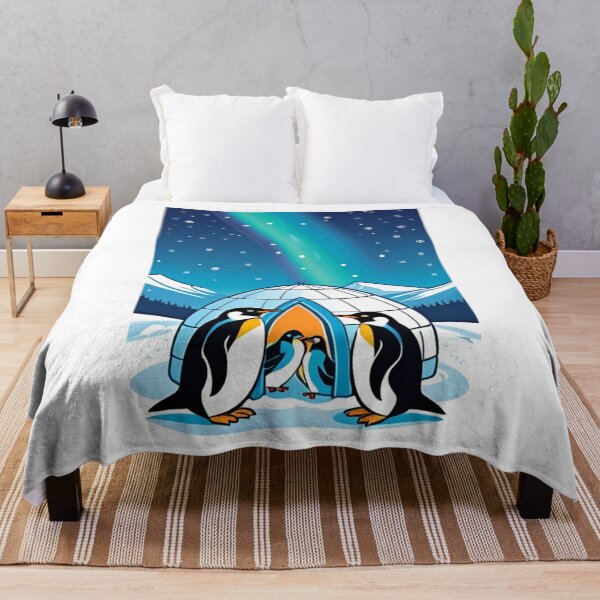 Item preview, Illustration - Emperor Penguins in a Polar Landscape, Cozy Atmosphere designed and sold by AnimeShin.