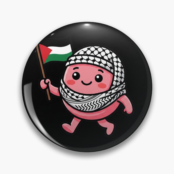 Item preview, Kawaii Keffiyeh Character Holding Palestine Flag Solidarity Mascot designed and sold by AdyKurniawan.