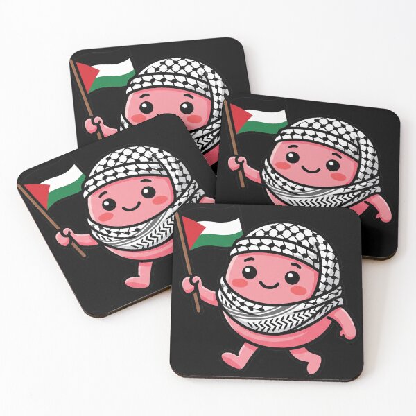 Item preview, Kawaii Keffiyeh Character Holding Palestine Flag Solidarity Mascot designed and sold by AdyKurniawan.