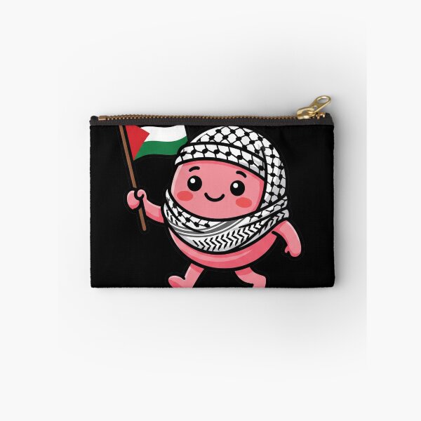 Item preview, Kawaii Keffiyeh Character Holding Palestine Flag Solidarity Mascot designed and sold by AdyKurniawan.