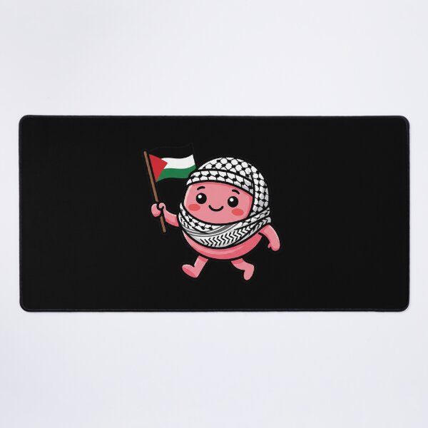Item preview, Kawaii Keffiyeh Character Holding Palestine Flag Solidarity Mascot designed and sold by AdyKurniawan.
