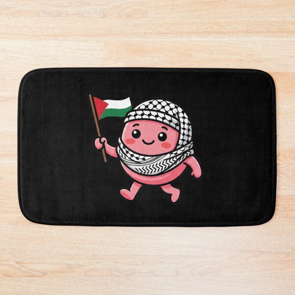 Item preview, Kawaii Keffiyeh Character Holding Palestine Flag Solidarity Mascot designed and sold by AdyKurniawan.