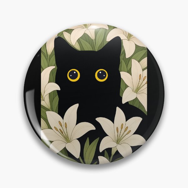 Item preview, cat with white lilies  designed and sold by PurrfectHome.