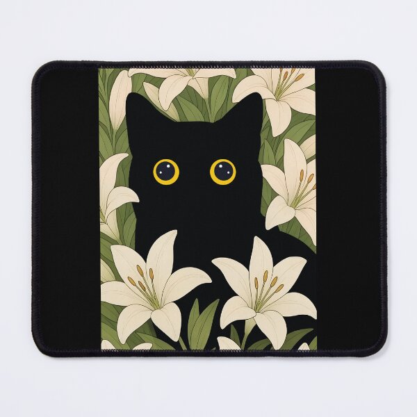 Item preview, cat with white lilies designed and sold by PurrfectHome.