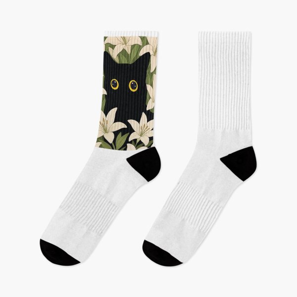 Item preview, cat with white lilies  designed and sold by PurrfectHome.