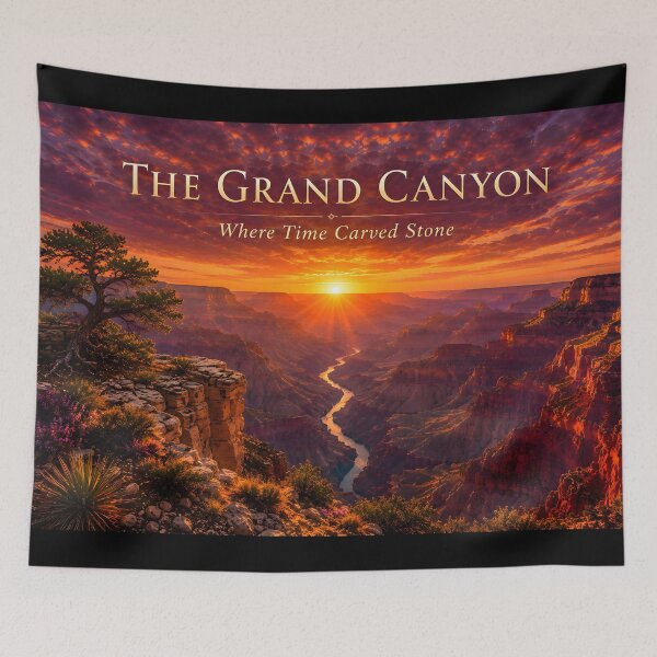 Item preview, The Grand Canyon – Where Time Carved Stone | Dramatic Sunset Landscape Art Print designed and sold by AtlasFactory.