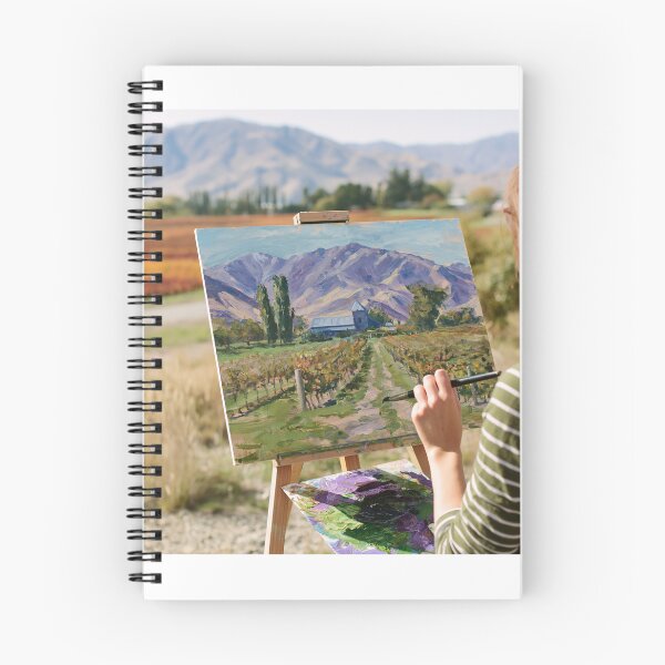 Item preview, A woman painting a New Zealand landscape designed and sold by aisavvymums.