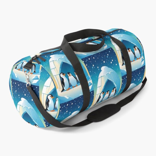 Item preview, Illustration - Emperor Penguins in Front of an Igloo, Childlike Winter Atmosphere designed and sold by AnimeShin.
