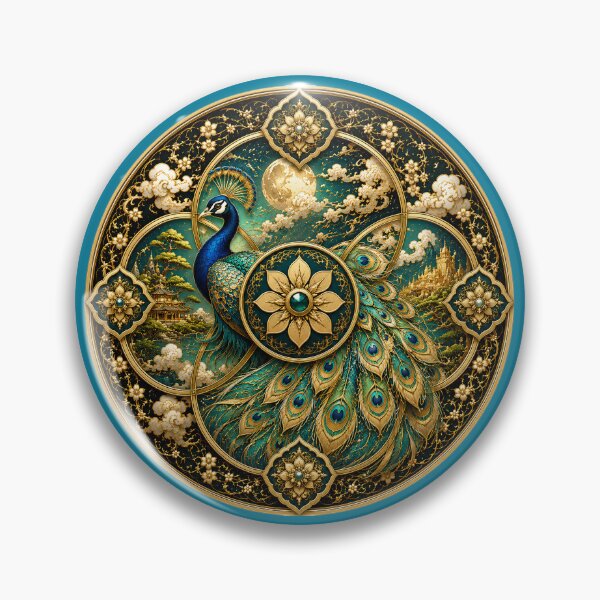 Item preview, Peacock Jewel Crest: Sacred Emerald Sigil designed and sold by sunbowjp stadio.