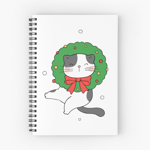 Item preview, Meowy Christmas Cat Floral Wreath Art designed and sold by AvocadoShopp.