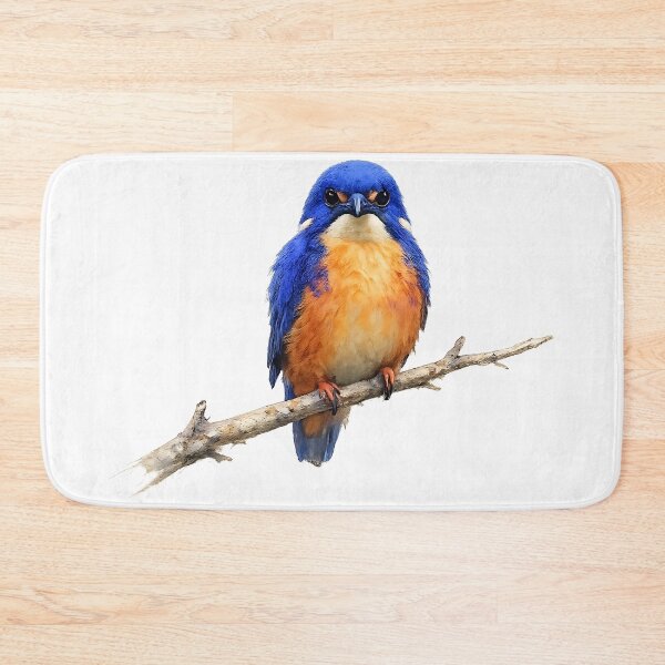 Item preview, Azure Kingfisher, Front View — Watercolour Illustration designed and sold by Jaruart.