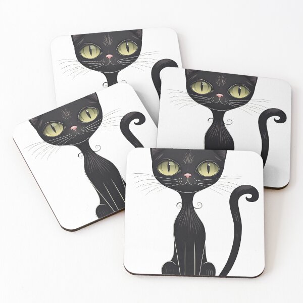 Item preview, Cute Black Cat with Big Eyes - Retro Vintage Aesthetic designed and sold by AdlArs.