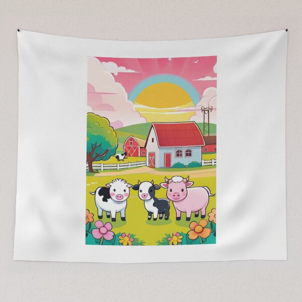 Item preview, Illustration - Farm Animals, Children's Country Idyll designed and sold by AnimeShin.