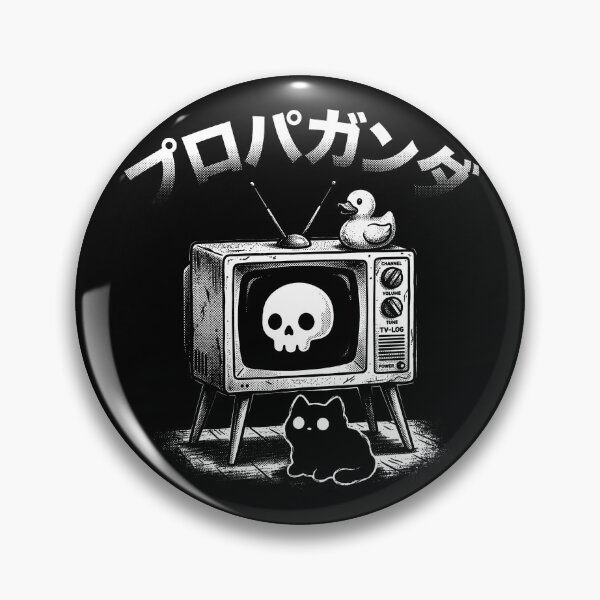 Item preview, Retro TV Skull Cat & Duck Japanese Vaporwave Propaganda Art designed and sold by AdyKurniawan.