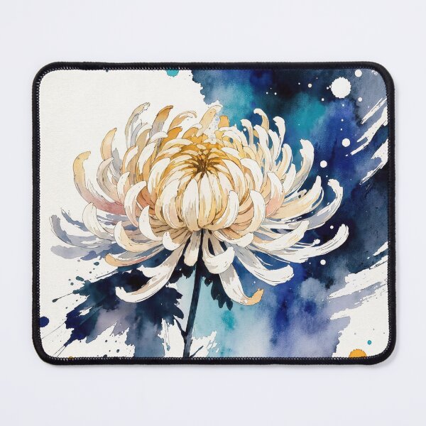Item preview, Modern Watercolor White Chrysanthemum - Botanical Floral Art Print designed and sold by Darlin8888.