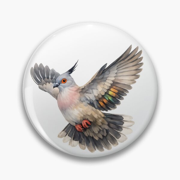 Item preview, Crested Pigeon in Flight — Watercolour Illustration designed and sold by Jaruart.