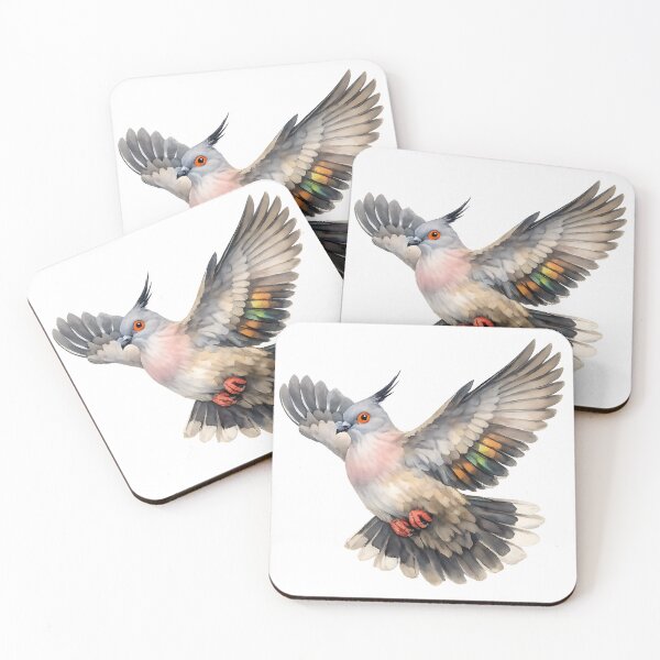 Item preview, Crested Pigeon in Flight — Watercolour Illustration designed and sold by Jaruart.