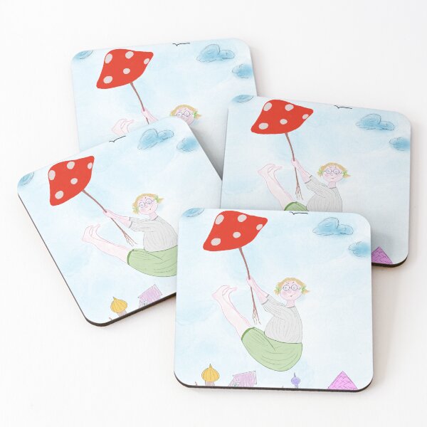 Item preview, Whimsical Flight with a Mushroom Umbrella designed and sold by The Whimsy Nest Art.
