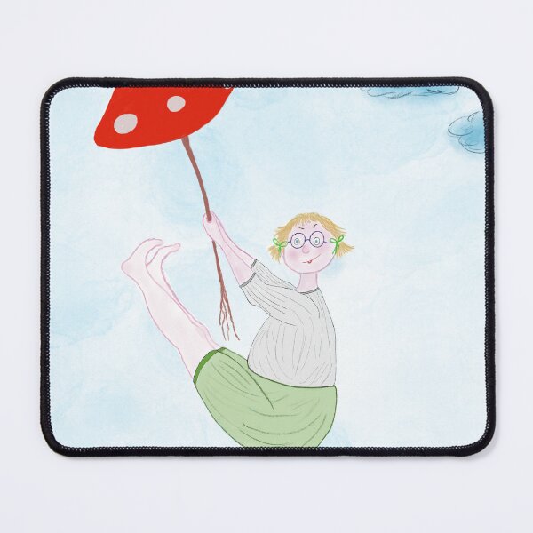 Item preview, Whimsical Flight with a Mushroom Umbrella designed and sold by The Whimsy Nest Art.