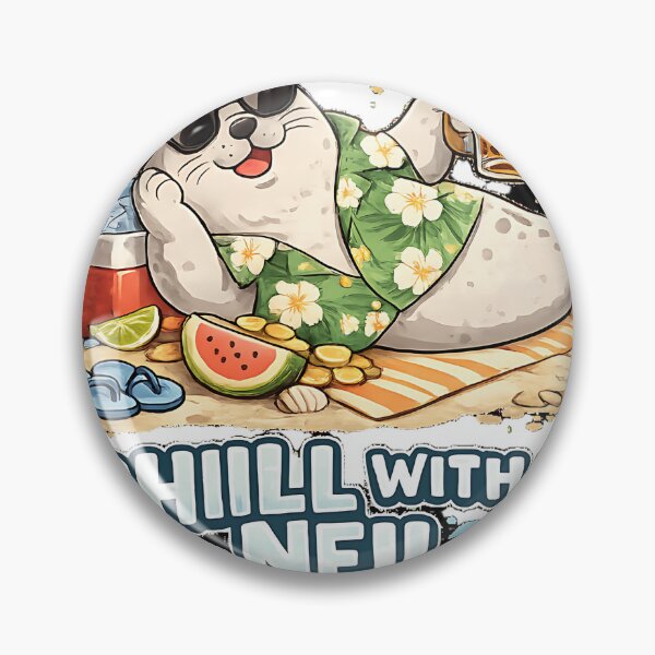 Item preview, Chill With Neil Beach Vacation Bubble Tea Seal  designed and sold by Jaideep Walia.