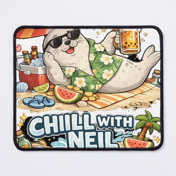 Item preview, Chill With Neil Beach Vacation Bubble Tea Seal designed and sold by Jaideep Walia.