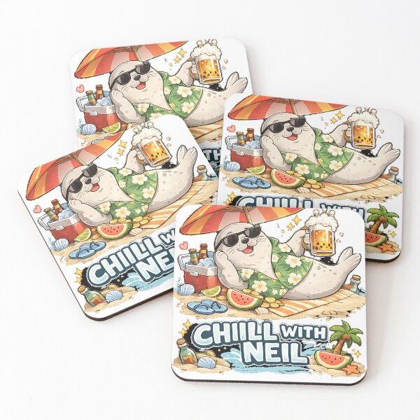 Item preview, Chill With Neil Beach Vacation Bubble Tea Seal  designed and sold by Jaideep Walia.
