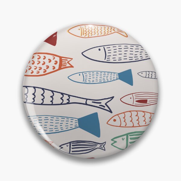 Item preview, Fishy Colors Hand Drawn Doodle Illustration Fish Pattern designed and sold by LibertyHub.