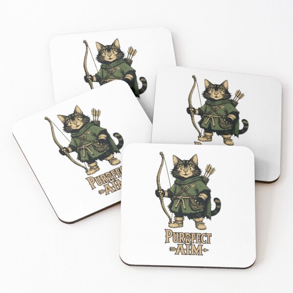 Item preview, Purrfect Aim | Funny Archer Cat Fantasy T-Shirt designed and sold by Bisonia.