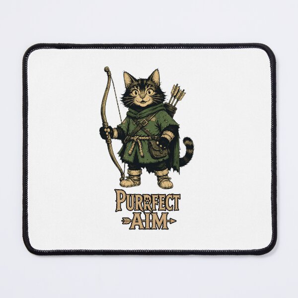 Item preview, Purrfect Aim | Funny Archer Cat Fantasy T-Shirt designed and sold by Bisonia.