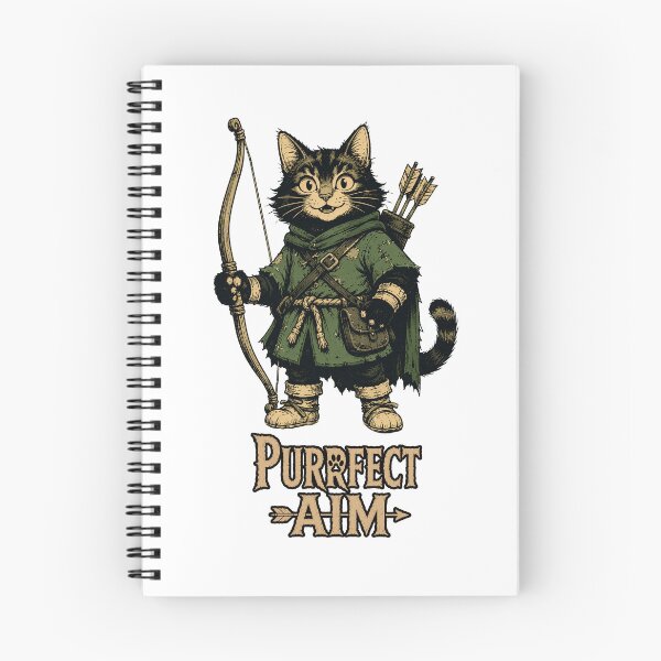Item preview, Purrfect Aim | Funny Archer Cat Fantasy T-Shirt designed and sold by Bisonia.