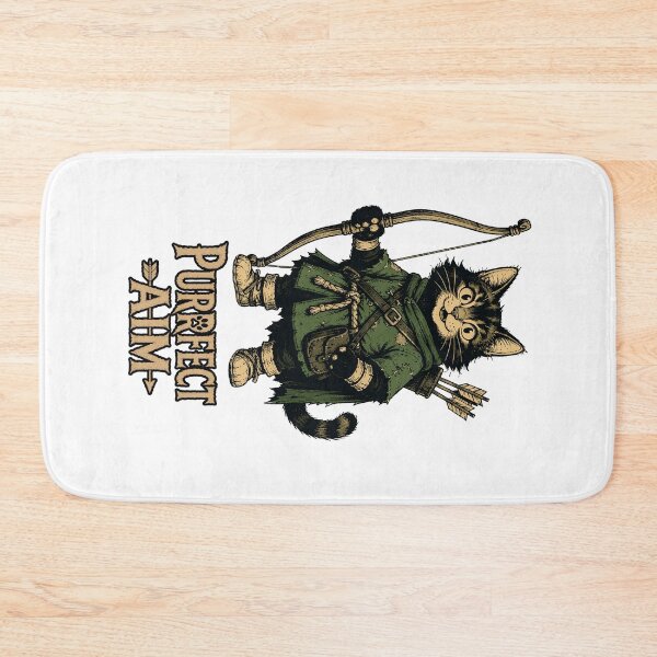 Item preview, Purrfect Aim | Funny Archer Cat Fantasy T-Shirt designed and sold by Bisonia.