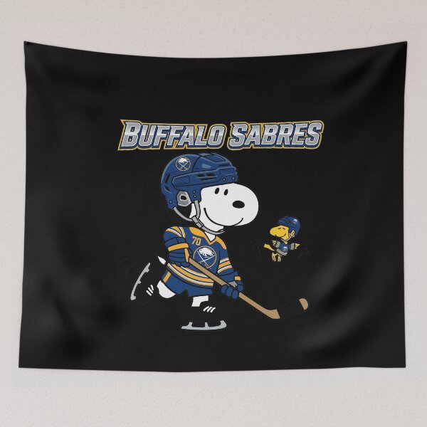 Artikelvorschau, Snoopy Woodstock Buffalo Sabress Hockey entworfen und verkauft von WilliamFerris.