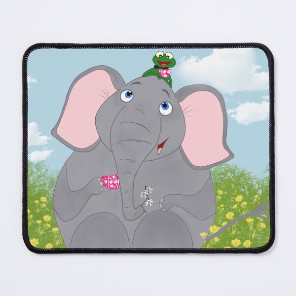 Item preview, Whimsical Elephant and Frog Tea Party designed and sold by The Whimsy Nest Art.