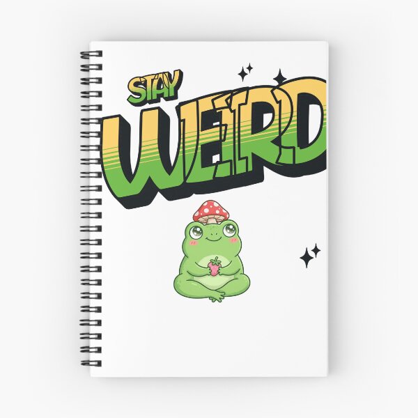 Item preview, Stay Weird Cute Frog with Mushroom Hat Cottagecore designed and sold by BoosterShop.