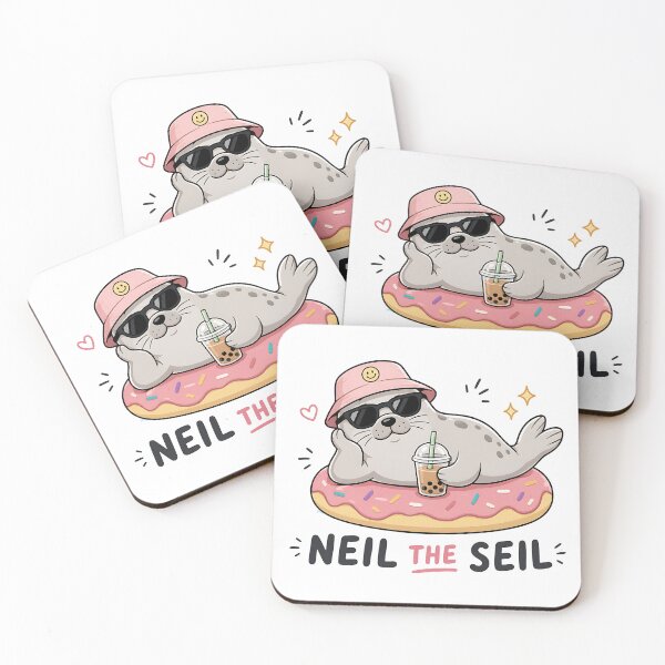 Item preview, Neil The Seil Donut Float and Bubble Tea Seal  designed and sold by Jaideep Walia.