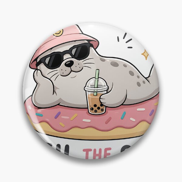Item preview, Neil The Seil Donut Float and Bubble Tea Seal designed and sold by Jaideep Walia.