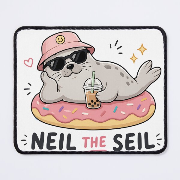 Item preview, Neil The Seil Donut Float and Bubble Tea Seal designed and sold by Jaideep Walia.