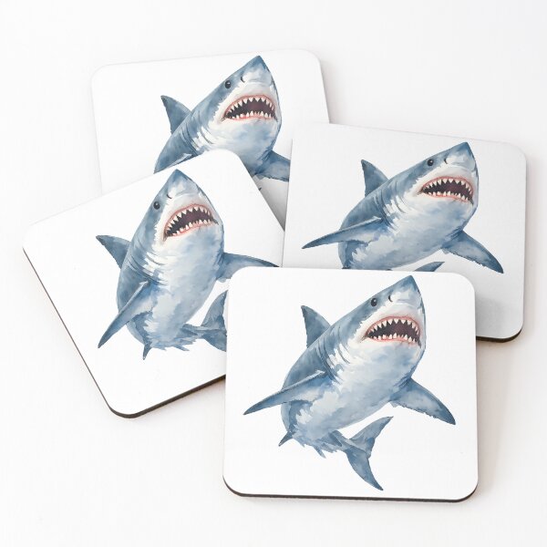 Item preview, Great White Shark Rising — Watercolour designed and sold by Jaruart.