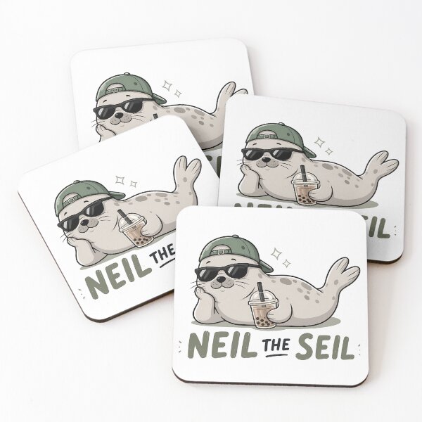 Item preview, Neil The Seil Cool Bubble Tea Seal  designed and sold by Jaideep Walia.