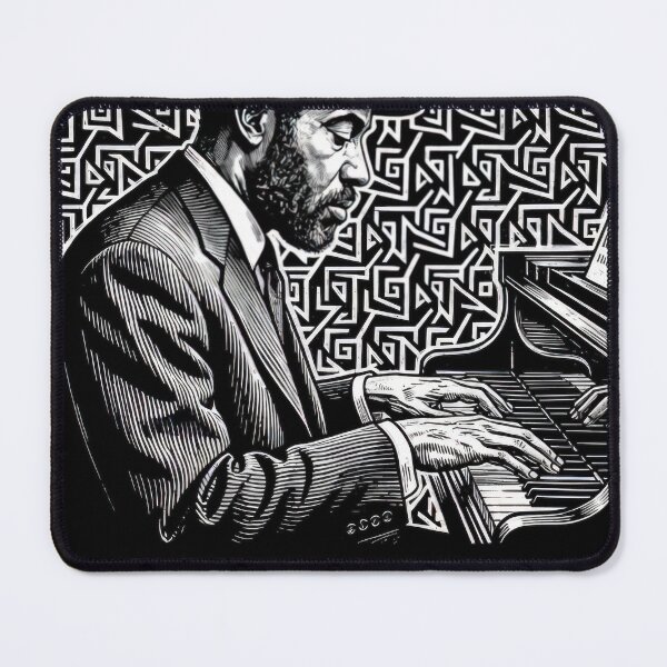 Item preview, Thelonious Monk Legendary Jazz Piano Player Linotype Art Original Design - Gift for Vinyl Collector, Jazz Fan or Musician #829 designed and sold by vistalyn.