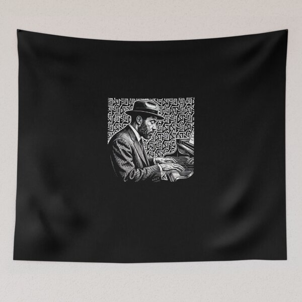 Item preview, Thelonious Monk Legendary Jazz Piano Player Linotype Art Original Design - Gift for Vinyl Collector, Jazz Fan or Musician #829 designed and sold by vistalyn.