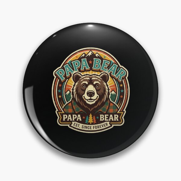 Item preview, Papa Bear Est Since Forever Retro Badge designed and sold by creativerooney.