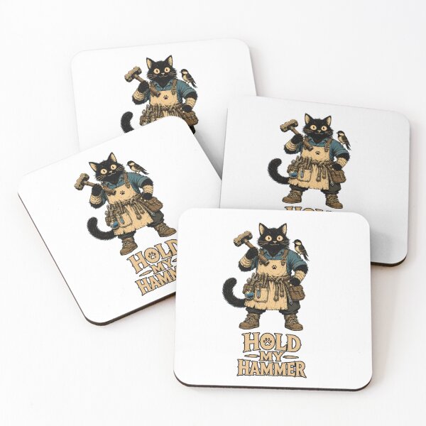 Item preview, Hold My Hammer | Funny Blacksmith Cat Fantasy T-Shirt designed and sold by Bisonia.