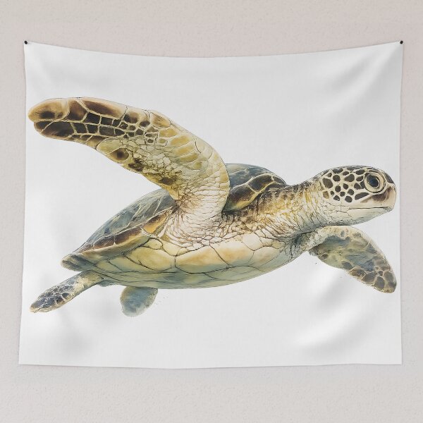 Item preview, Green Sea Turtle Watercolour Illustration designed and sold by Jaruart.
