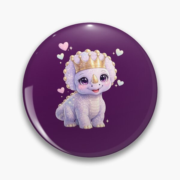 Item preview, Baby Dino Princess Crown | Cute Kawaii Dinosaur with Gold Crown | Pastel Chibi Fantasy designed and sold by Sonia dutta_art.