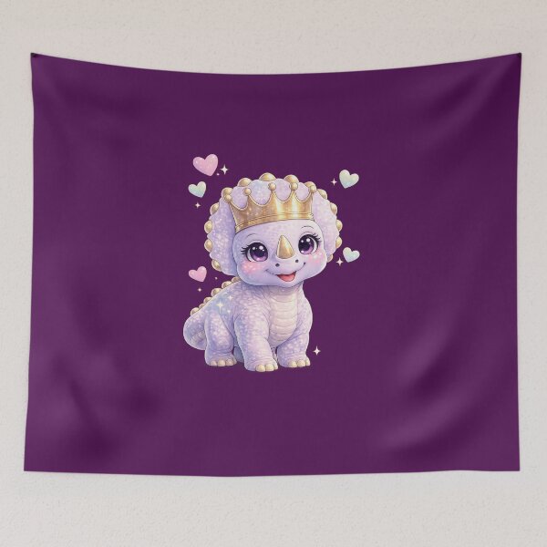 Item preview, Baby Dino Princess Crown | Cute Kawaii Dinosaur with Gold Crown | Pastel Chibi Fantasy designed and sold by Sonia dutta_art.