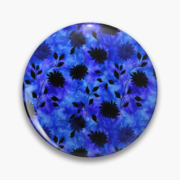 Item preview, Electric Blue Flowers on Navy Background designed and sold by igraphixart.