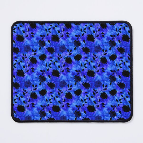 Item preview, Electric Blue Flowers on Navy Background designed and sold by igraphixart.